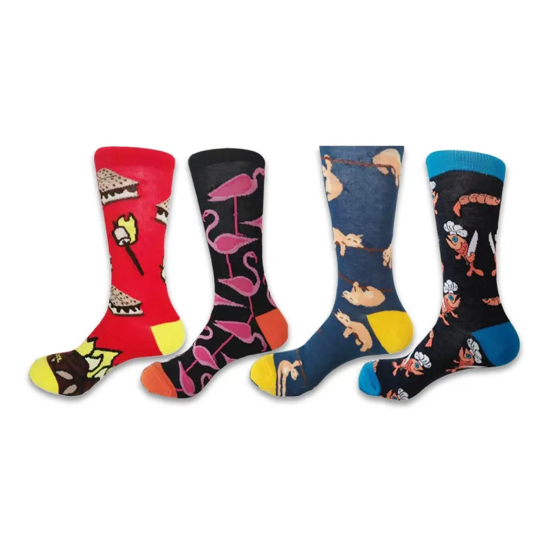 Flowers In Water Mid Calf Socks Men's 4 Pack-1