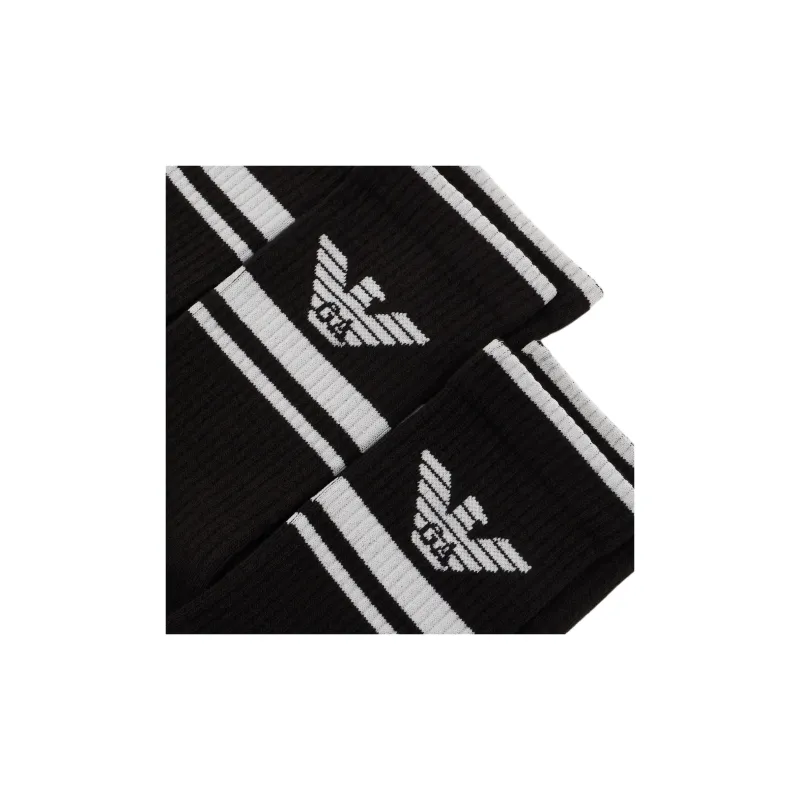 EMPORIO ARMANI Mid Calf Socks Men's 3 Pack Black-2