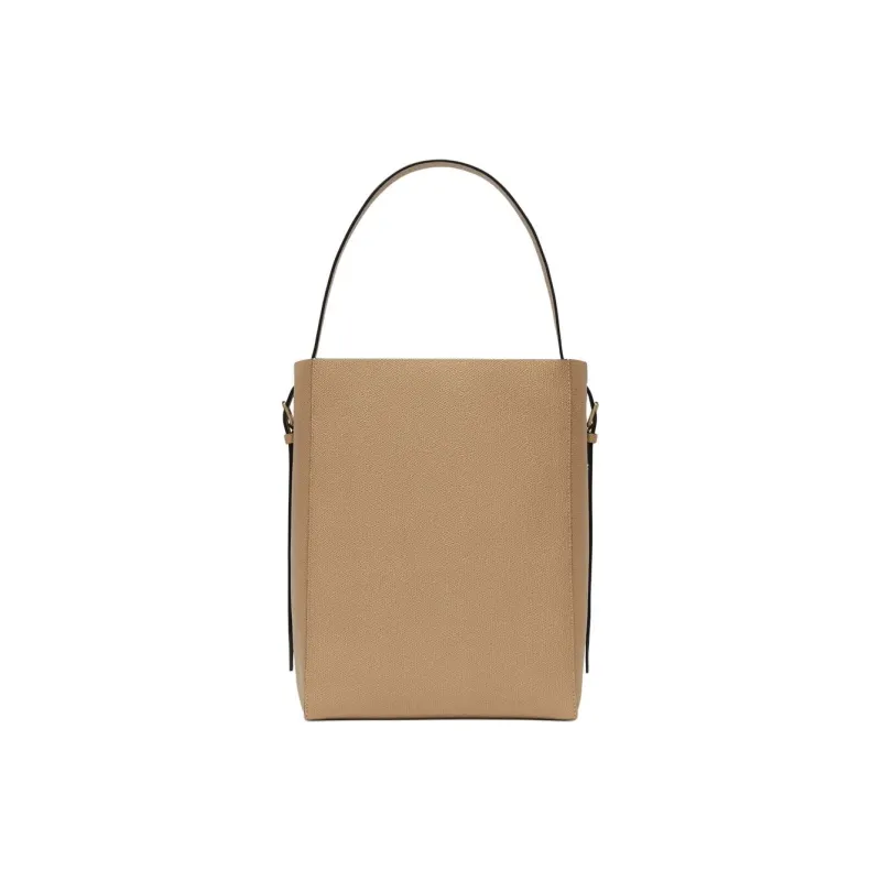 Valextra Calfskin One Shoulder Handbag Medium Size Women's Beige-1