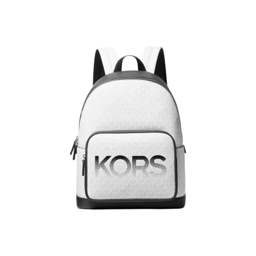 MICHAEL KORS Coated Canvas Backpack Men's Black & White
