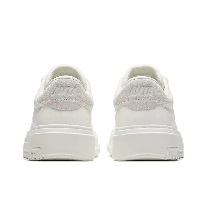 Anta A Road Wear Resistant Slip Resistant Low Top Skateboard Shoes Men's White-3