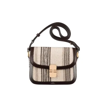 A.P.C Grace Cow Leather Shoulder Bag Crossbody Bag Small Size Women's Deep Chestnut Brown