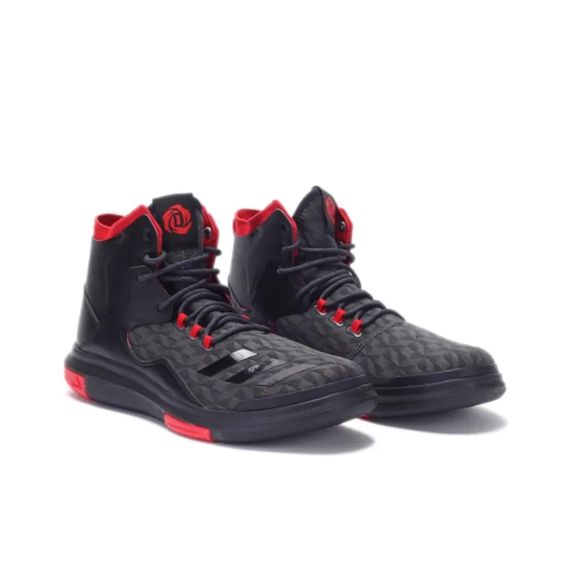 Adidas D Rose Lakeshore Anti-Slip Wear-Resistant High-Top Basketball Shoes Men's Black-1