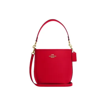 COACH City Double Sided Leather Bucket Bag, Portable Crossbody Bag, Shoulder Bag Trumpets Women's Red