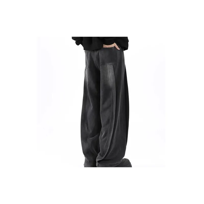 KLAMMKICKS Casual Pants Unisex Washed Black-6