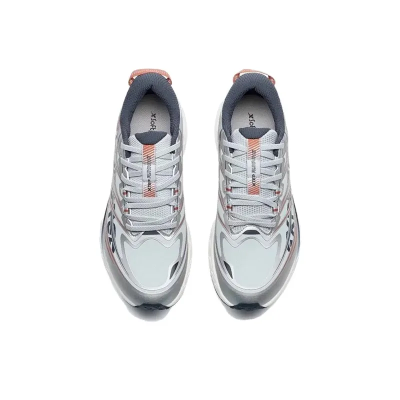 XTEP Anti-Slip Wear-Resistant Low-Top Casual Running Shoes Men's Gray Blue-4