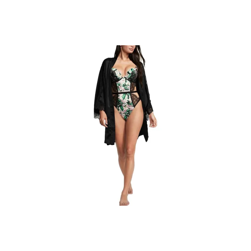 Victoria's Secret Bodysuits Women's Green Floral Print-1