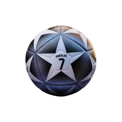 JCQ Size 5 Ball Soccer PU Seamless Thermal-bonding Unisex Blue White
