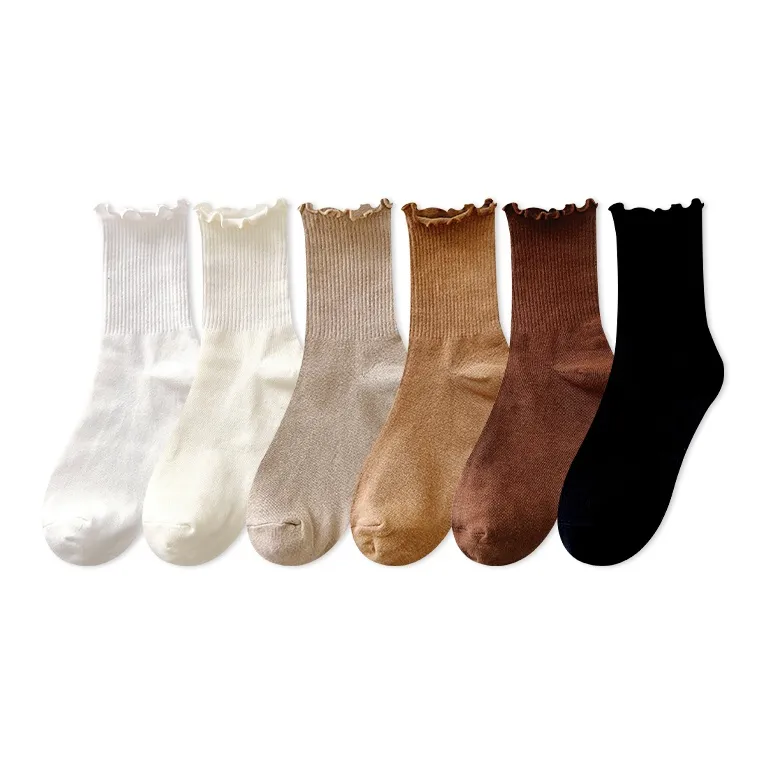 COTTON CHEESE Mid Calf Socks Women's 5 Pack-1