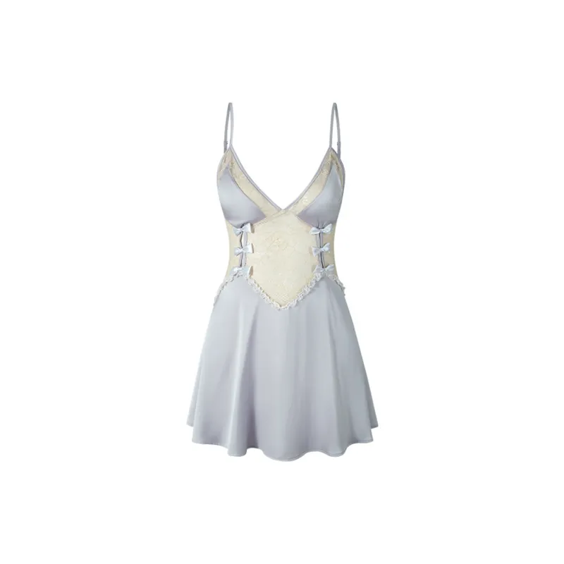 Flowers In Water Nightgown Women's Sky Blue-1