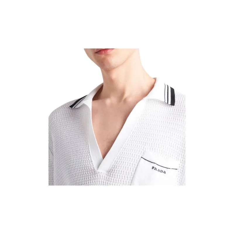 PRADA SS24 Polo Shirt Men's White-5