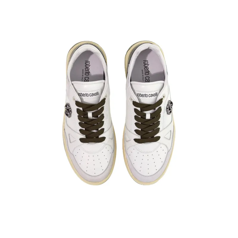 Roberto Cavalli Low-Top Skateboard Shoes Men's White-4