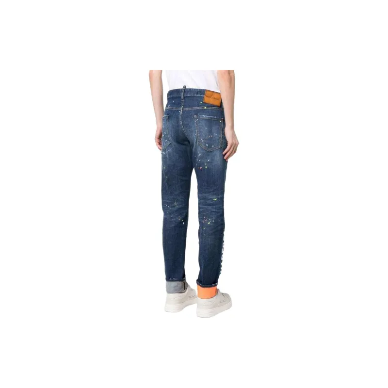 DSQUARED 2 Logo Printed Distressed Jeans-4
