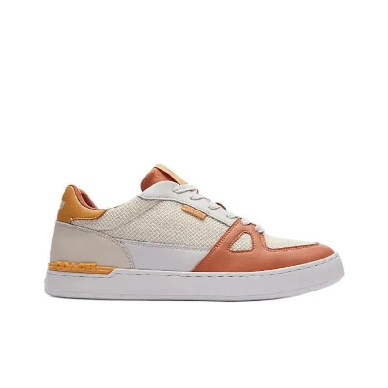 COACH Clip Low Top Skateboard Shoes Men's Orange-1