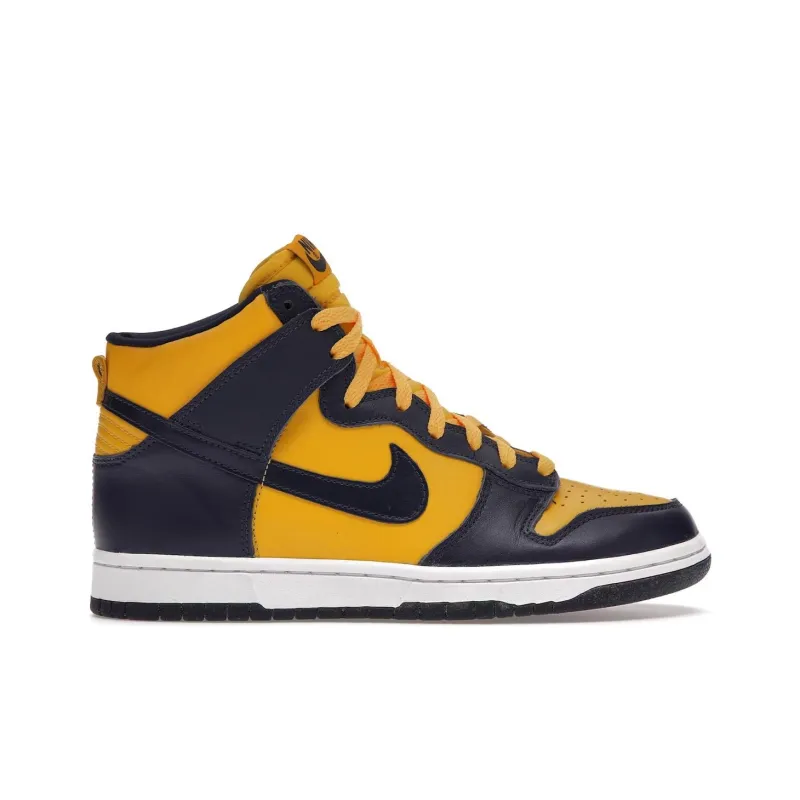 Nike Dunk High Anti-Slip Wear-Resistant High-Top Basketball Shoes Unisex Yellow-1