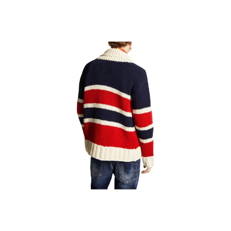 DSQUARED 2 Striped Knit Cardigan-5