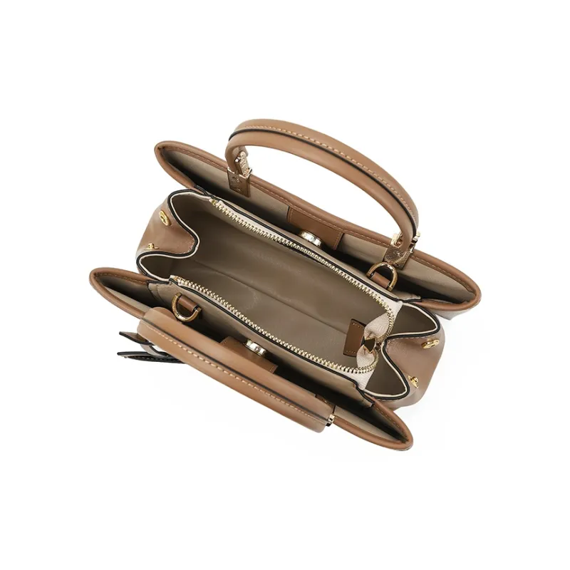 PIERRE CARDIN Split Cow Leather With Synthetic Leather One Shoulder Handbag Regular Women's Ecru/Khaki-7