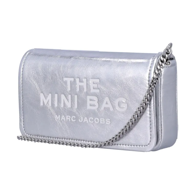 MARC JACOBS The Metallic Leather Chain Mini Shoulder Bag Silver-2