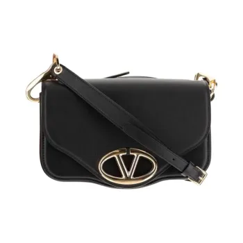 Valentino Vlogo Leather Crossbody Bag Shoulder Bag Women's Black