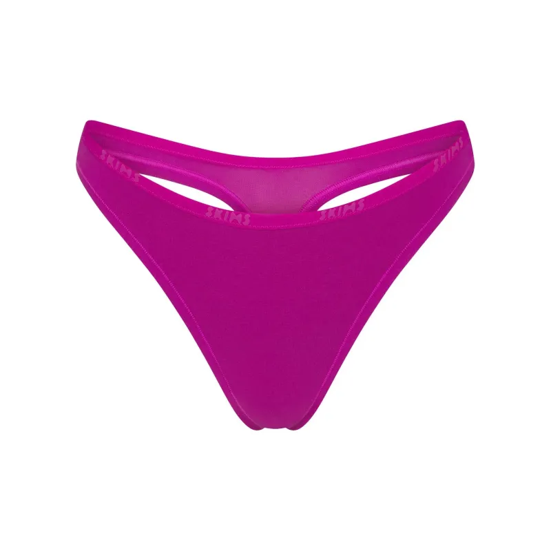 SKIMS COTTON LOGO DIPPED THONG Underpants Women's LOLLIPOP/Strawberry Color-0
