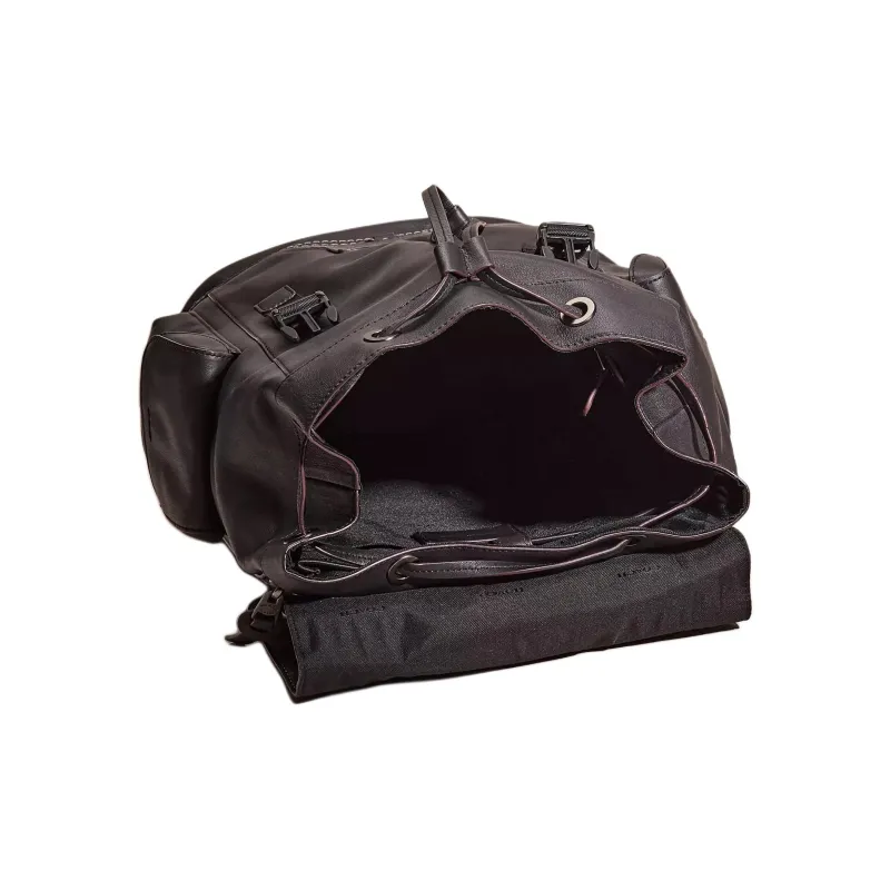 COACH Rivington Soft Grained Leather Backpack Unisex Black Copper & Black-2