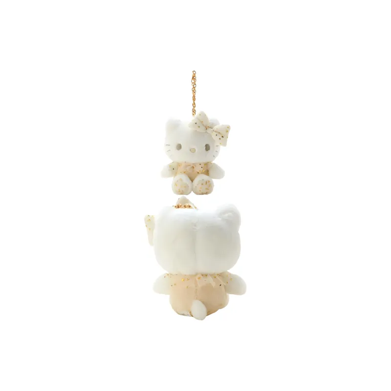 Sanrio White Winter Collection Hello Kitty Keychain Mascot Dolls Plush Pendant 13cm High-3