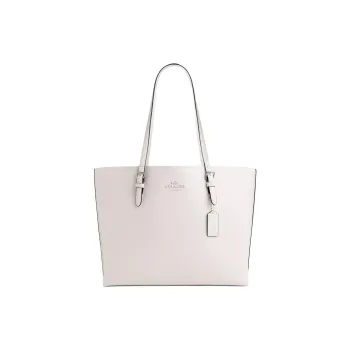 COACH Mollie Double Sided Leather Handbag, Shoulder Bag Tubas Women's Chalk White