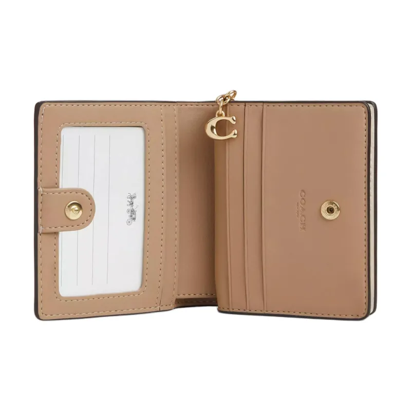 COACH Snap Wallet Patent Leather Wallet Mini Women's Pearl White-1