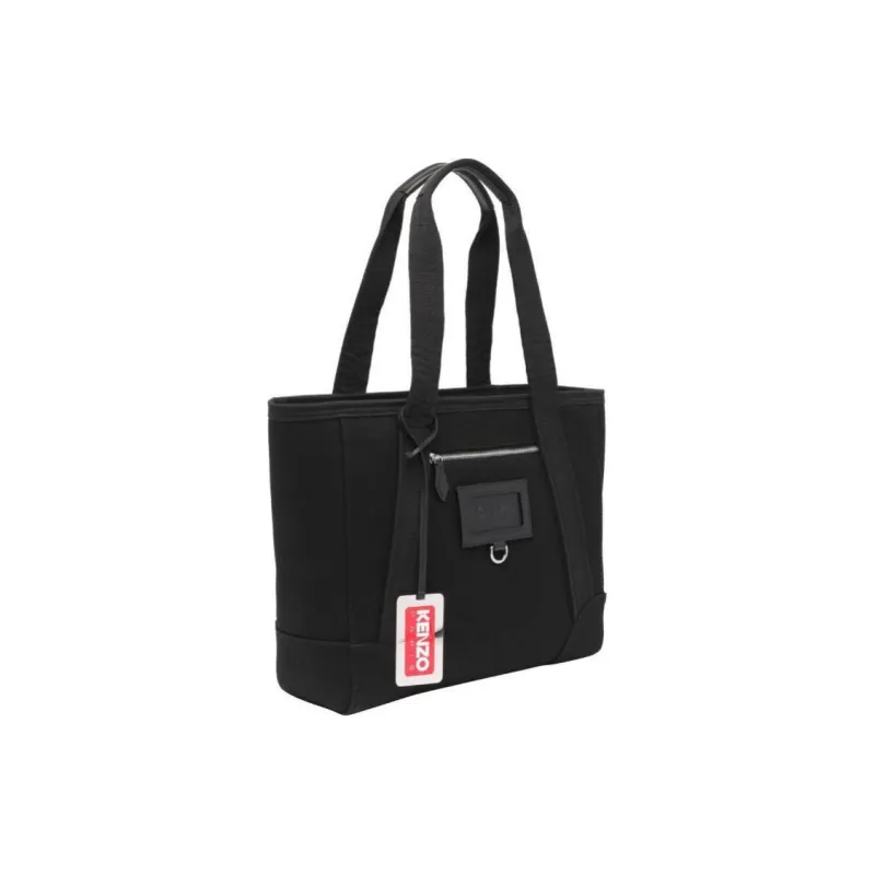 KENZO Cotton Tote Bag, Shopping Bag, Shoulder Bag, Crossbody Bag, Handbag Large Size Women's Black-1