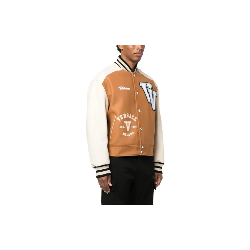 VERSACE FW22 Baseball Jacket Men's Beige-3