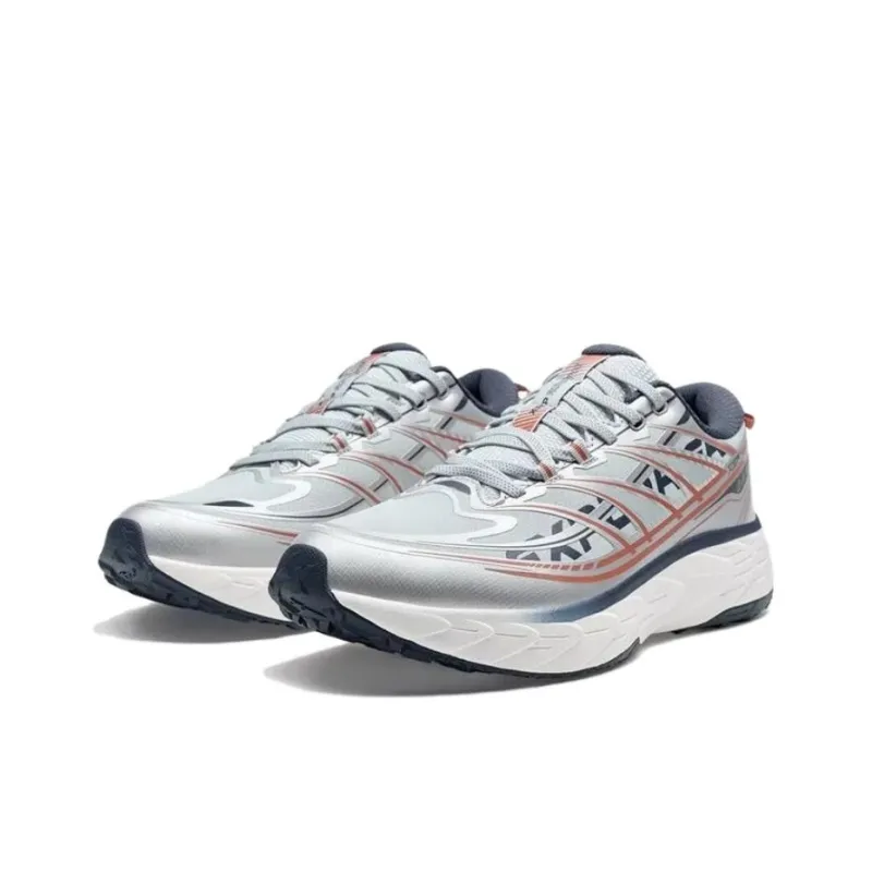 XTEP Anti-Slip Wear-Resistant Low-Top Casual Running Shoes Men's Gray Blue-2
