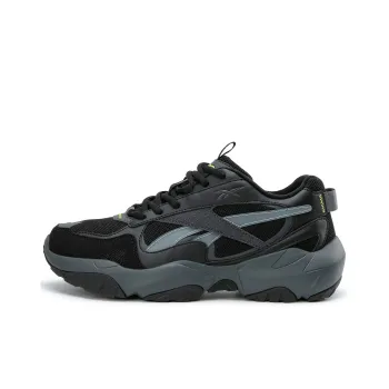 Reebok FLUFFI PUFF CN Anti Slip Wear Resistant Breathable Height Increasing Low Top Running Shoes Unisex Black Warrior