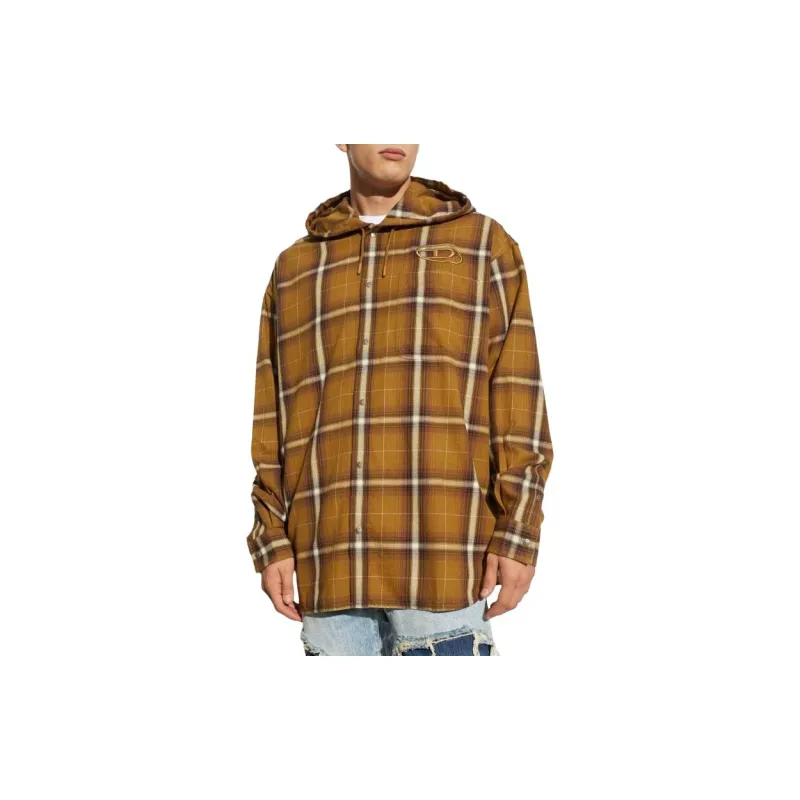 DIESEL S-Dewny-Hood-A Checked Shirt-1