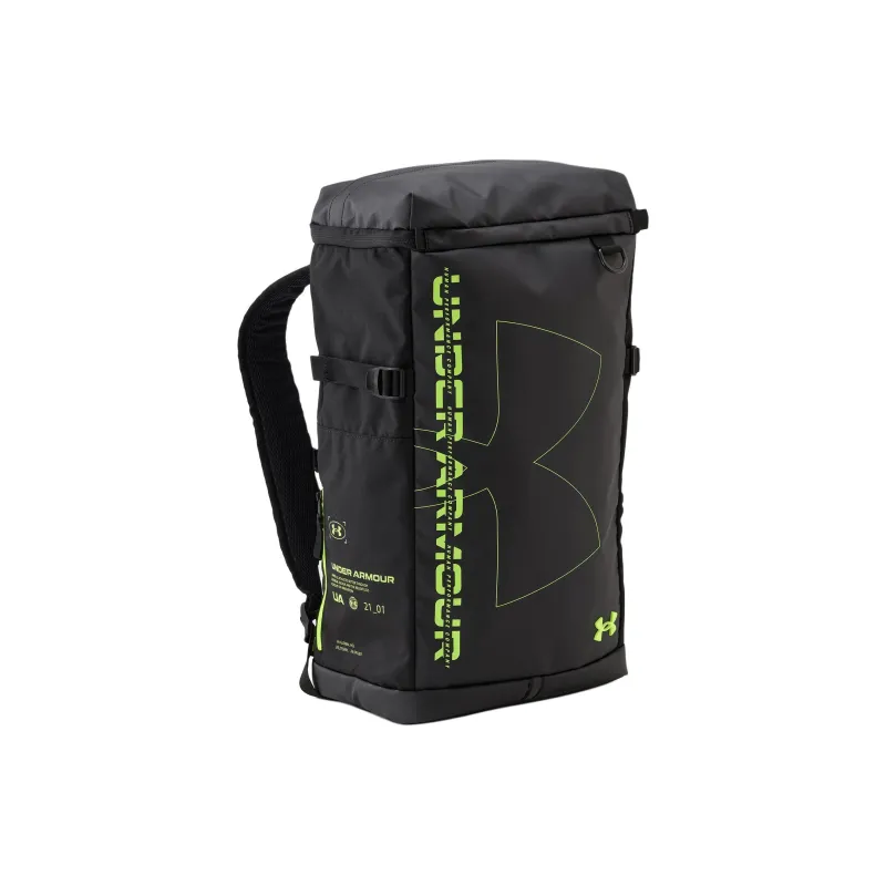 Under Armour Synthetic Leather Backpack Regular Unisex Black & Green-0