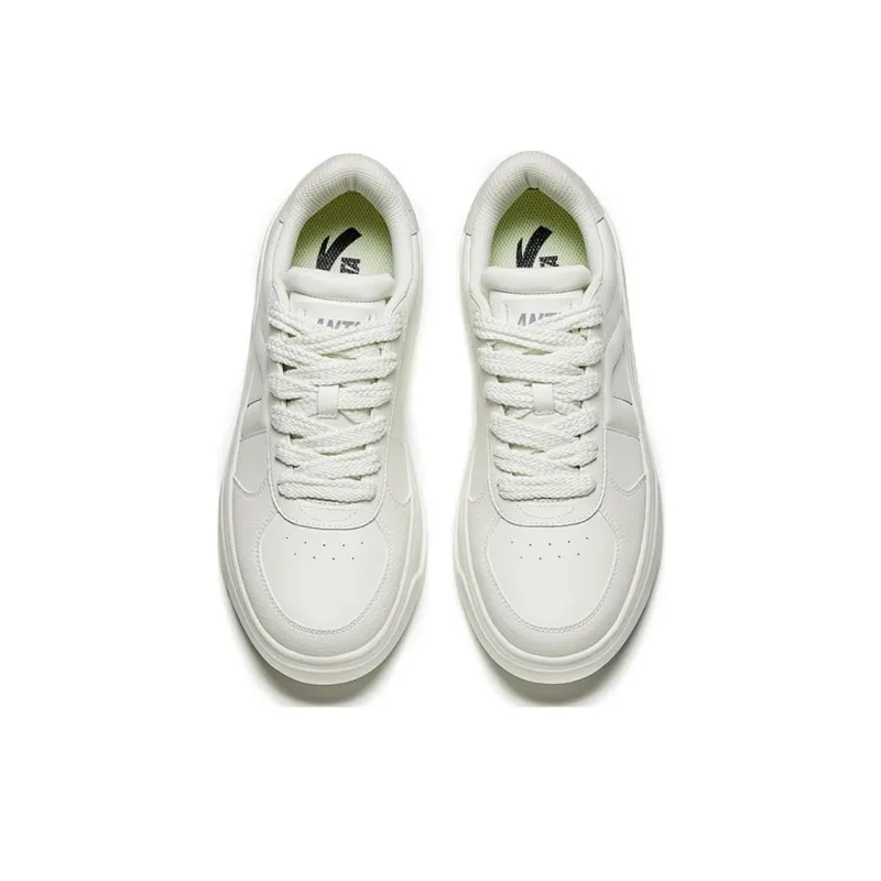 Anta A Road Wear Resistant Slip Resistant Low Top Skateboard Shoes Men's White-2