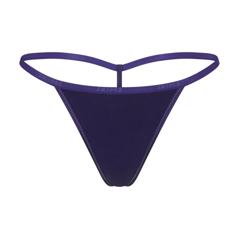SKIMS COTTON LOGO STRING THONG Underpants Women's 1 Pack Concord/Harmony Purple-0