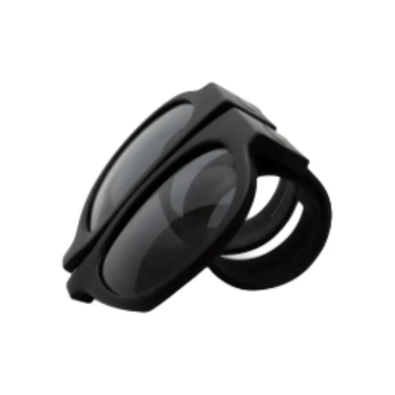 Elle Active Irregular Shape Sunglasses Unisex All Black-2