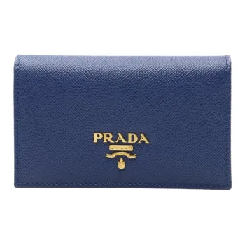 PRADA Calfskin Wallet Women's Blue