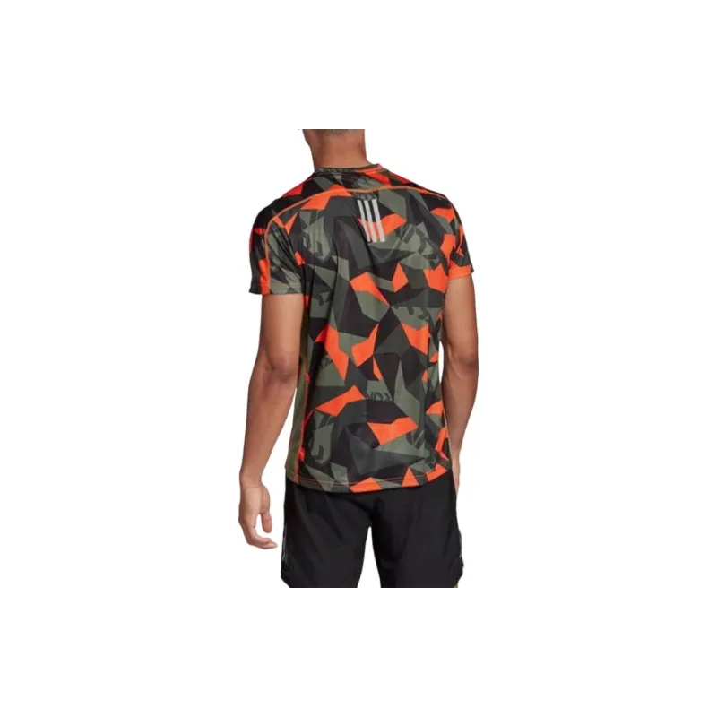Adidas OWN THE RUN TEE T-Shirt Men's Green/Orange-2