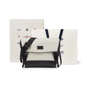 BVP Water-Repellent Canvas Crossbody Bag Men's Ecru Small Size