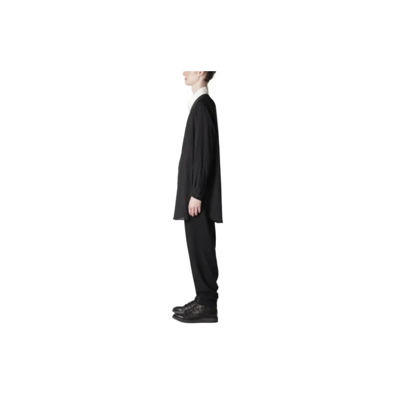 Yohji Yamamoto U-Stand Collar Buttoned Long-Sleeved Shirt-3