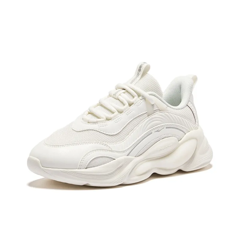 Erke Unchained Fall And Winter Edition Height Increasing Low Top Casual Shoes Women's Microcrystal White-2