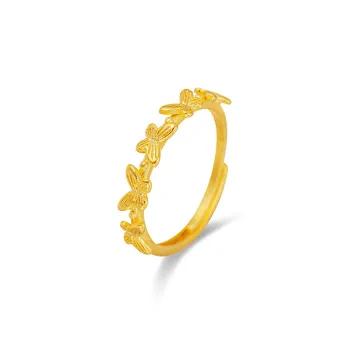 WANLIACC Alloy Butterfly Ring Women's