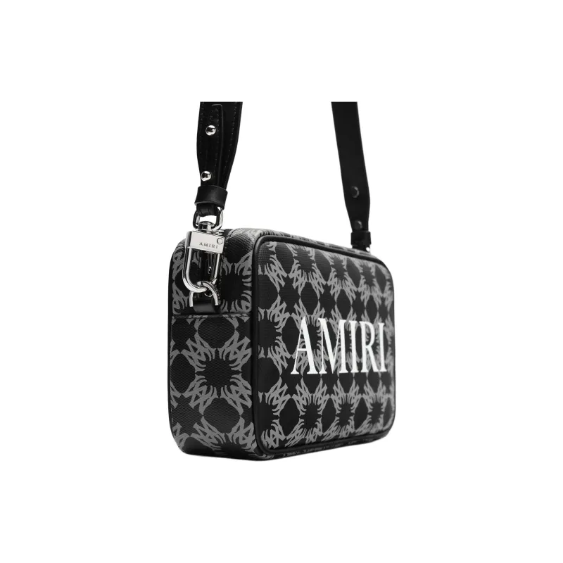 AMIRI Cotton Shoulder Bag Crossbody Bag Men's Black-2