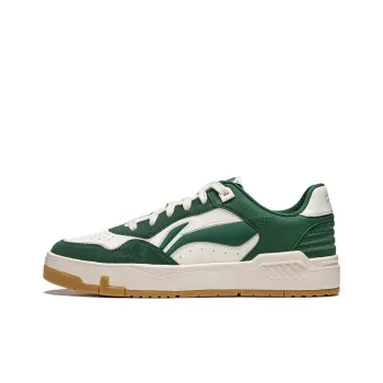 LiNing Common 80s Anti-Slip Wear-Resistant Low-Top Skateboard Shoes Men's Green White
