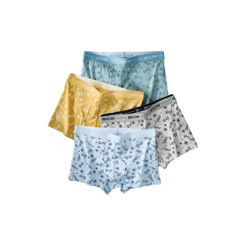 MIIOW Underpants High School Student Cute, Body Fitting Quick Dry Men's 4 Pack Multicolor-7