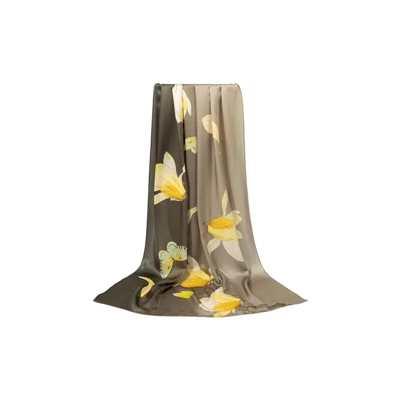 Shanghai Story 100% Mulberry Silk Silk Scarves Women's Crape Myrtle Snow Pride Gift Box Set-8
