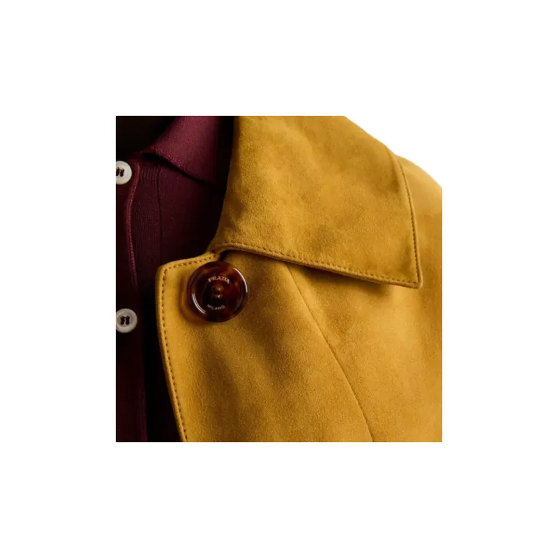 PRADA SS24 Leather Jacket Men's Mustard Yellow-4