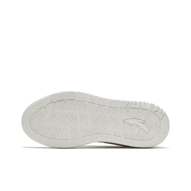 Anta A Road Wear Resistant Slip Resistant Low Top Skateboard Shoes Men's White-4
