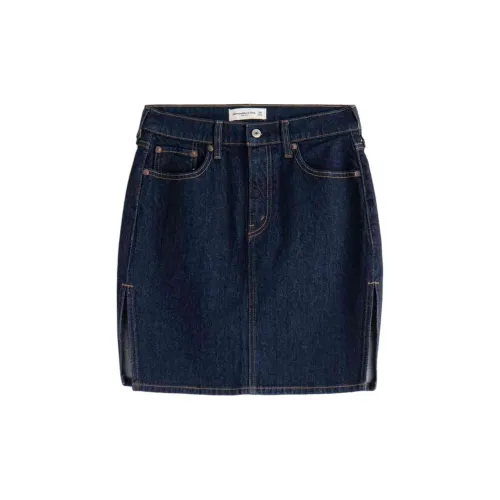 Abercrombie＆Fitch Denim Short Skirts Women's Dark Color Washable